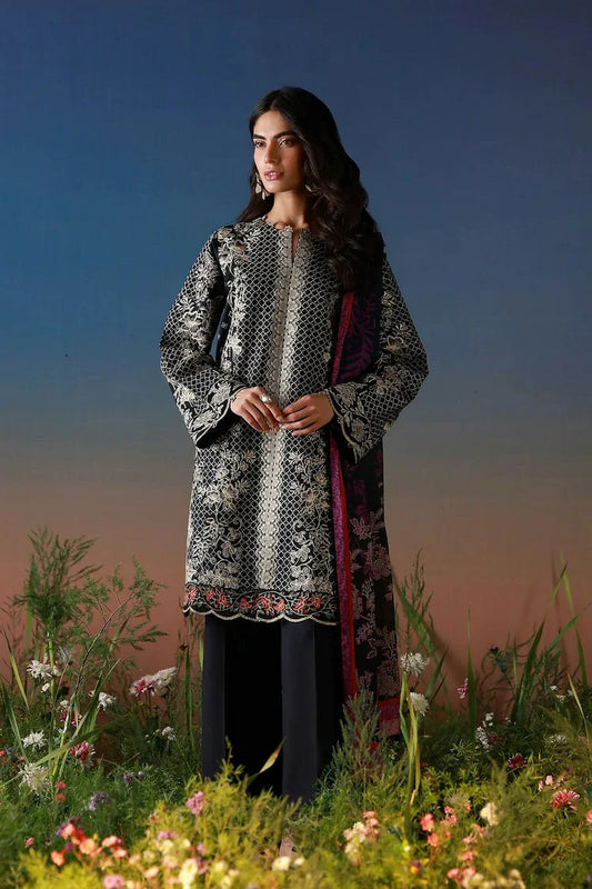 Picture of Sahar - Mirha Embroidered Printed Lawn Collection - SS1-26-36-Noir Écru - Unstitched - Available at Raja Sahib