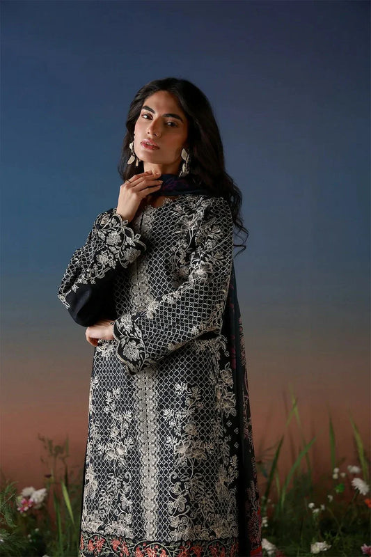Picture of Sahar - Mirha Embroidered Printed Lawn Collection - SS1-26-36-Noir Écru - Unstitched - Available at Raja Sahib