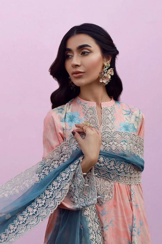 Picture of Sahar - Mirha Embroidered Printed Lawn Collection - SS1-26-39-Blush Azure - Unstitched - Available at Raja Sahib