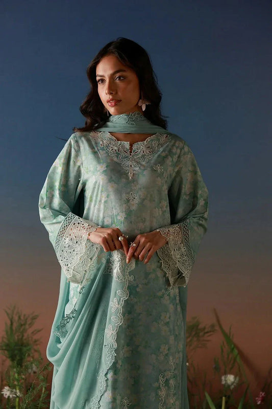 Picture of Sahar - Mirha Embroidered Printed Lawn Collection - SS1-26-41-Pale Azure - Unstitched - Available at Raja Sahib