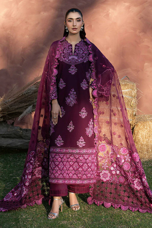 Zarizaa - Aura Of Flora - 3ULE10B-BERRY - Unstitched