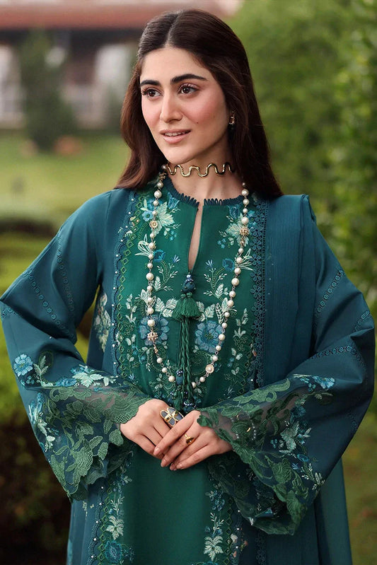 Picture of Sardinia - Embroidered Lawn Eid Edit - 08-HILLSIDE TEAL - Unstitched - Available at Raja Sahib