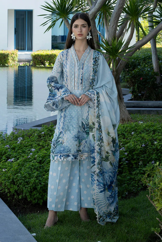 Picture of Elaf - Santorini Prints Collection - EPN-1A Ocean Petals - Unstitched - Available at Raja Sahib