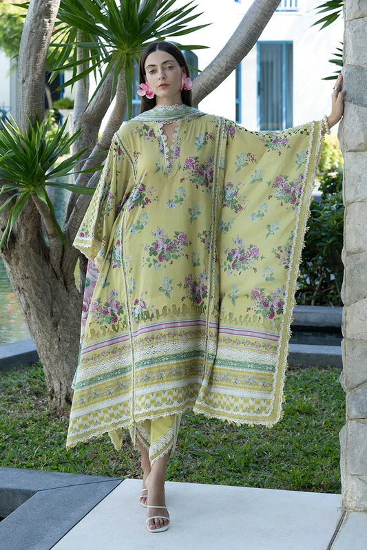 Picture of Elaf - Santorini Prints Collection - EPN-4A Avocado - Unstitched - Available at Raja Sahib