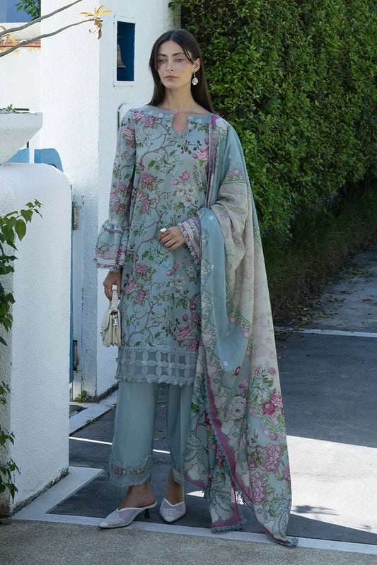 Picture of Elaf - Santorini Prints Collection - EPN-8A Eirini Bloom - Unstitched - Available at Raja Sahib