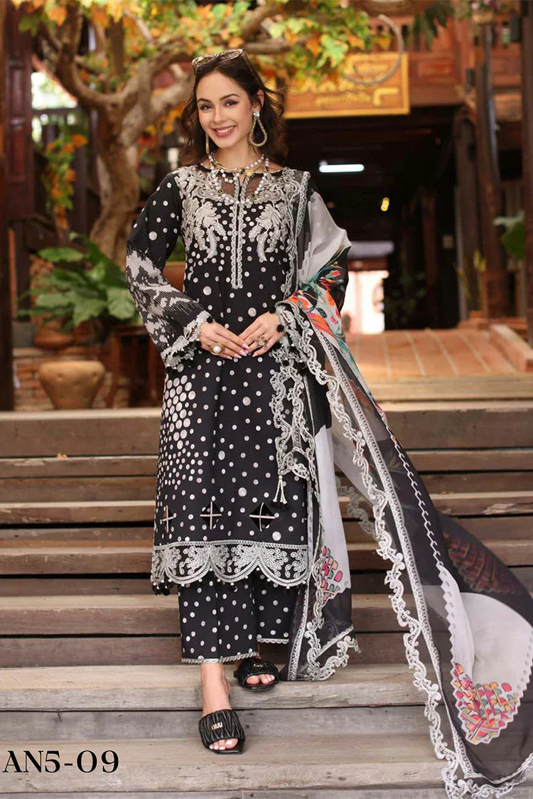 embroidered printed lawn dresses Gorgeous Fresh Floral Printed Embroidered Lawn Designer Dress Medium main image 1