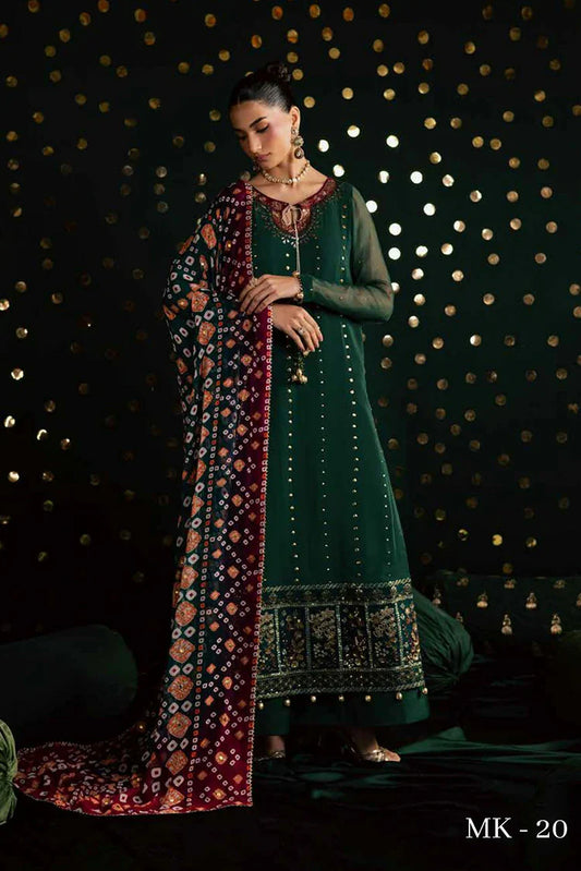 Picture of Nureh - Mukeshkari Embroidered Mukesh Chiffon Collection Vol 1 - MK-20 - Unstitched - Available at Raja Sahib