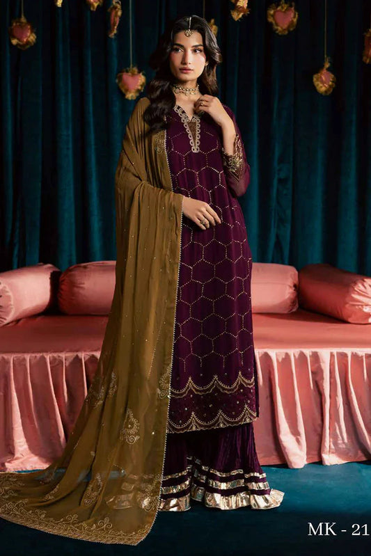 Picture of Nureh - Mukeshkari Embroidered Mukesh Chiffon Collection Vol 1 - MK-21 - Unstitched - Available at Raja Sahib