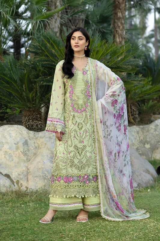 Picture of Elaf - Chikankari Prints With Chiffon Dupatta - ERC-2A HINA - Unstitched - Available at Raja Sahib