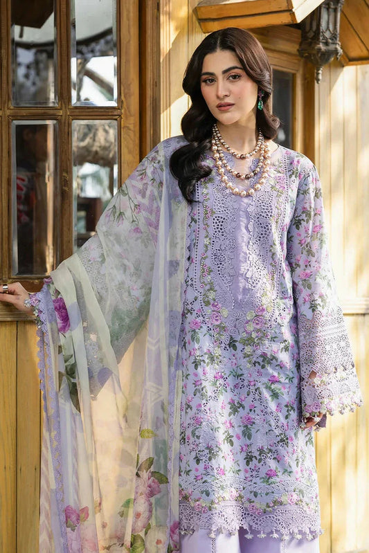 Picture of Elaf - Chikankari Prints With Chiffon Dupatta - ERC-6B IRIS - Unstitched - Available at Raja Sahib