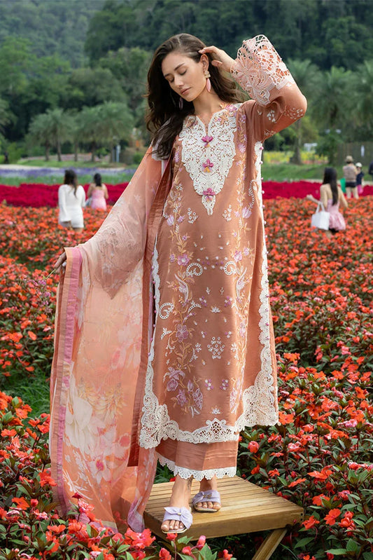 Picture of Mushq - Hemline The Secret Garden - 1A-Rosette Reverie - Unstitched - Available at Raja Sahib