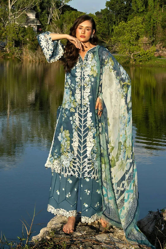 Picture of Elaf - Signature Florals Whispers Collection - ESA-7B SEA ENCHANTRESS - Unstitched - Available at Raja Sahib