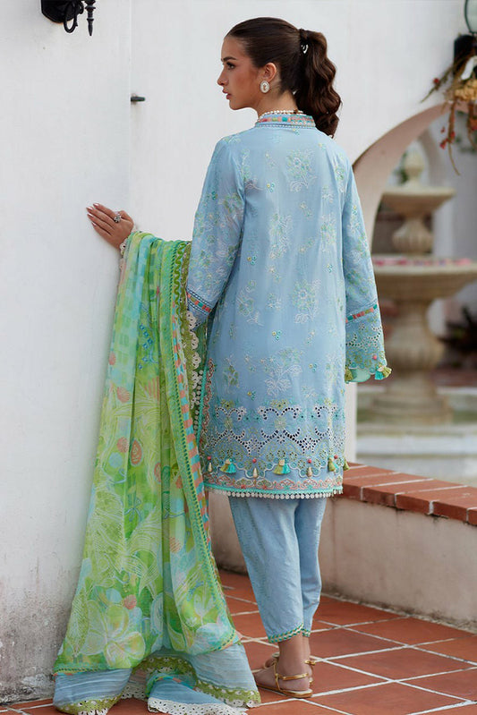 Picture of Farah Talib Aziz - Luv Duv Luxury Lawn Collection - FTA-10 Sienna Sky Blue - Unstitched - Available at Raja Sahib