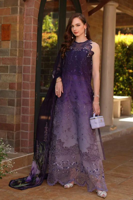 Picture of Noor by Saadia Asad - Noor Luxury Eid Handwork Schiffli Laserkari - D4A-Seraphine - Unstitched - Available at Raja Sahib