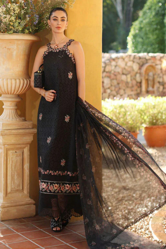Picture of Noor by Saadia Asad - Noor Luxury Eid Handwork Schiffli Laserkari - D5B-Lunaria - Unstitched - Available at Raja Sahib