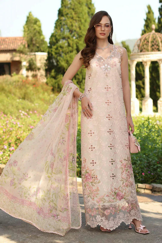 Picture of Noor by Saadia Asad - Noor Luxury Eid Handwork Schiffli Laserkari - D7A-Florine - Unstitched - Available at Raja Sahib