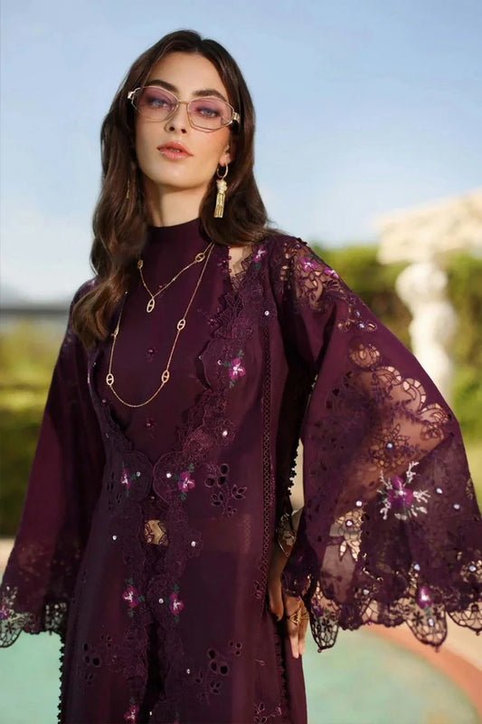 Picture of Noor by Saadia Asad - Noor Luxury Eid Handwork Schiffli Laserkari - D8B-Selene - Unstitched - Available at Raja Sahib