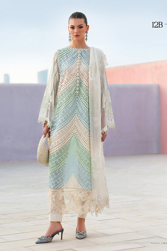 Picture of Maria B - Timeless Elegance Luxury Lawn - Design-12A - Unstitched - Available at Raja Sahib