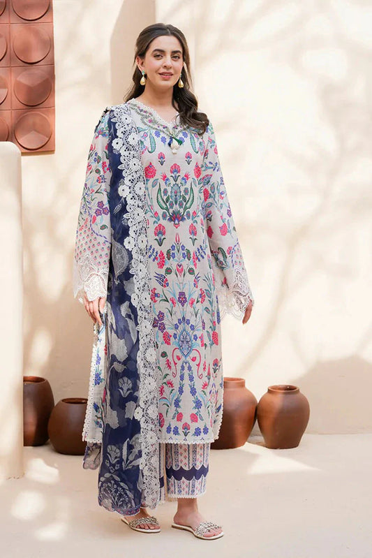 Picture of Roheenaz - Summer in Bloom Printed Vol 3 - 1B-Rosette - Unstitched - Available at Raja Sahib