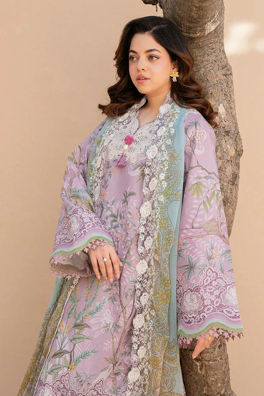 Picture of Roheenaz - Summer in Bloom Printed Vol 3 - 4A-Rose Veil - Unstitched - Available at Raja Sahib