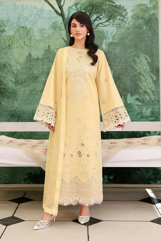 Picture of Roheenaz - Veil of Summer Luxury Lawn - 02 Lumiere Yellow - Unstitched - Available at Raja Sahib