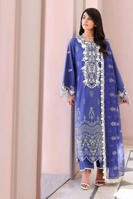 Picture of Roheenaz - Veil of Summer Luxury Lawn - 05 Blanc Mirage - Unstitched - Available at Raja Sahib