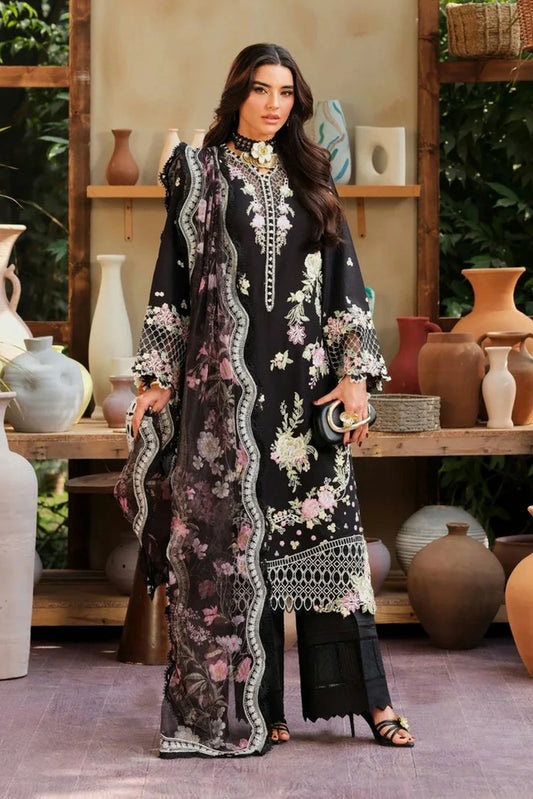 Maryam Hussain - A Floral Tale Lawn - L26-01-Noir - Unstitched