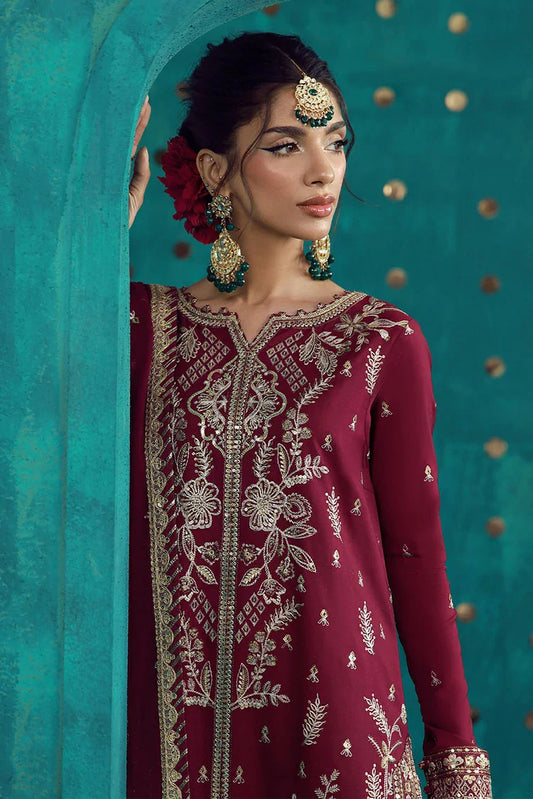 Asim Jofa - Luxury Festive - AJULFB-08 Embroidered Boski Silk 3 Pcs - Unstitched