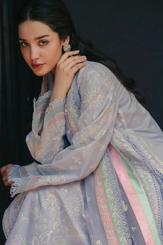 Picture of Afrozeh - Mulaqaat Embroidered Lawn Collection - 1213-Saya - Unstitched - Available at Raja Sahib
