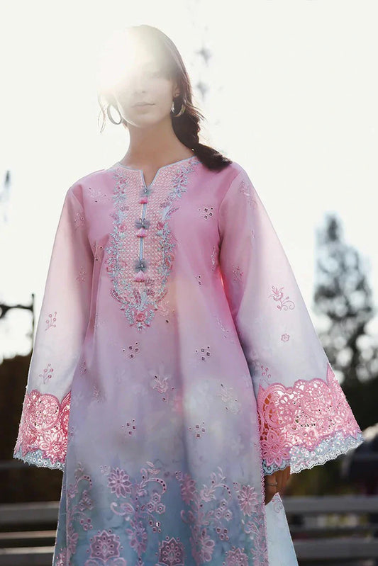 Picture of Mushq - Solace Ombre Chikankari - 07-Faint Blossom - Unstitched - Available at Raja Sahib
