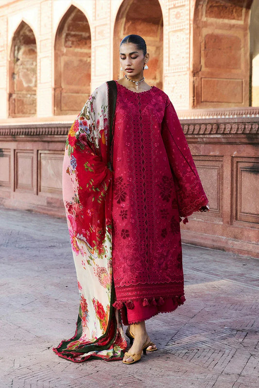 Picture of Hussain Rehar - Zan Spring Summer - D-104 Qermez - Unstitched - Available at Raja Sahib