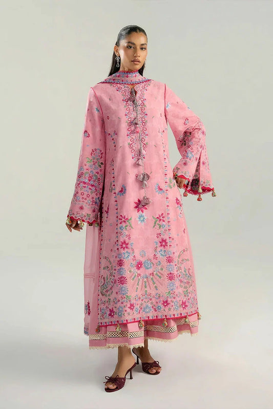 Picture of Hussain Rehar - Zan Spring Summer - D-106 Pembe - Unstitched - Available at Raja Sahib