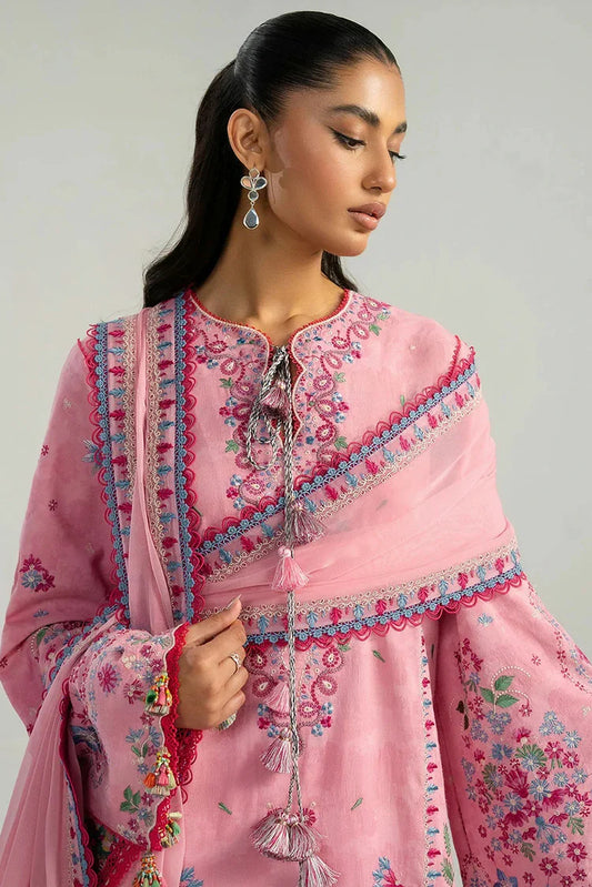 Picture of Hussain Rehar - Zan Spring Summer - D-106 Pembe - Unstitched - Available at Raja Sahib