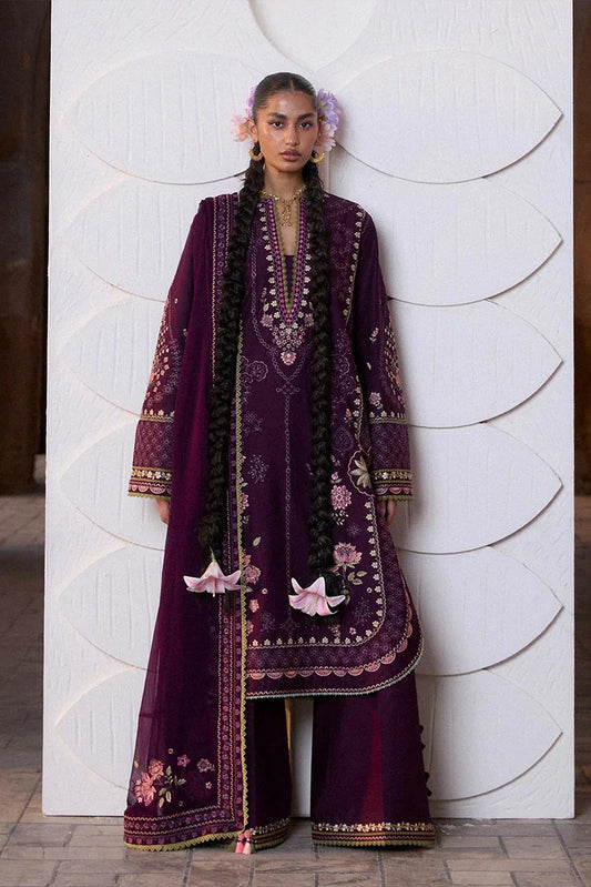 Picture of Hussain Rehar - Zan Spring Summer - D-110 Banafsh - Unstitched - Available at Raja Sahib