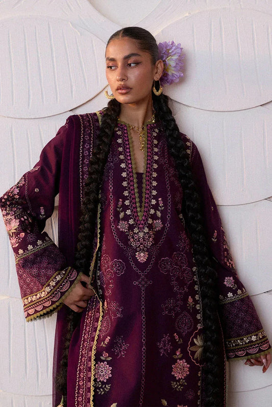 Picture of Hussain Rehar - Zan Spring Summer - D-110 Banafsh - Unstitched - Available at Raja Sahib