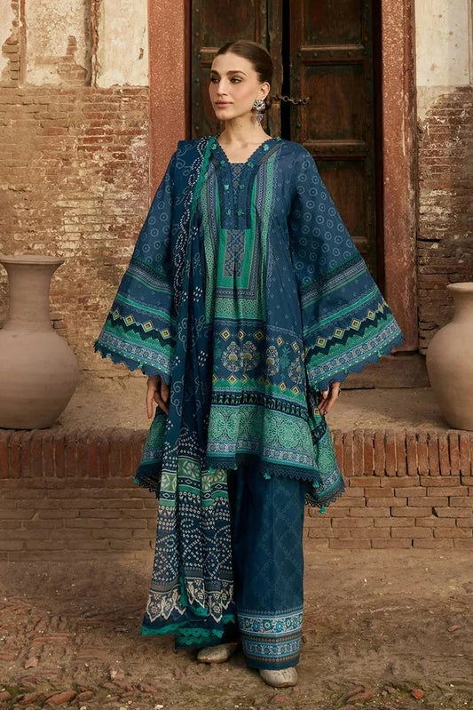 Picture of Kahf - Aangan Printed Chiffon Collection - KPS-1B SUMBUL - Unstitched - Available at Raja Sahib