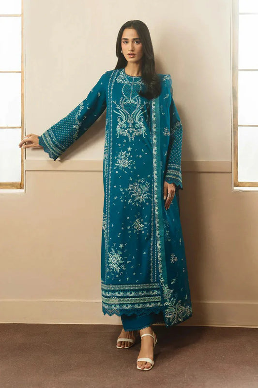 Picture of Ayzel - Whisper Embroidered Lawn Collection - 12310-OLIVE - Unstitched - Available at Raja Sahib