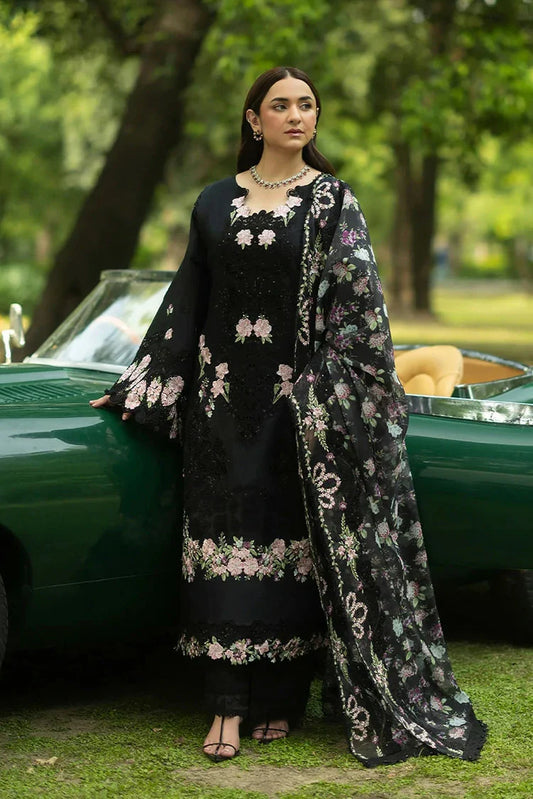 Picture of Elaf - Luxury Lawn Unstitched Vol 2 - ELQ-5B BLACK MASCARA - Unstitched - Available at Raja Sahib
