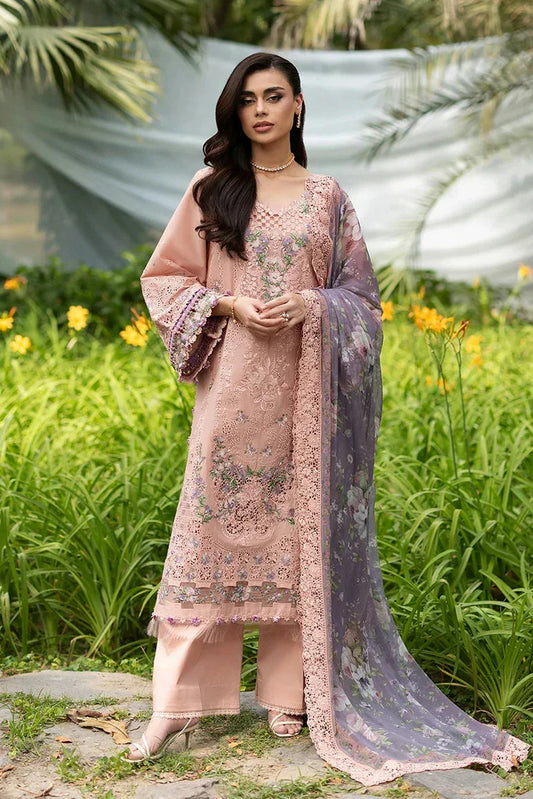Elaf - Luxury Lawn Unstitched Vol 2 - ELQ-6A BLUSHING ROSE - Unstitched