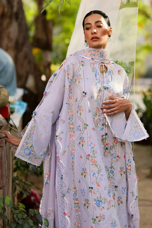 Picture of Zaha - Wild Flower Festive Lawn - PERIWINKLE MUSE (ZF26-11) - Unstitched - Available at Raja Sahib