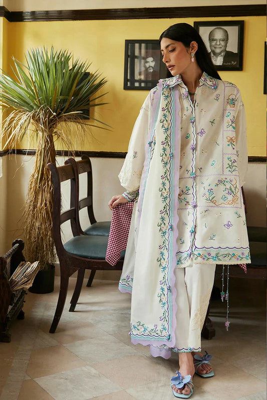 Zaha - Wild Flower Festive Lawn - GHOST ORCHID WHISPER (ZF26-07) - Unstitched
