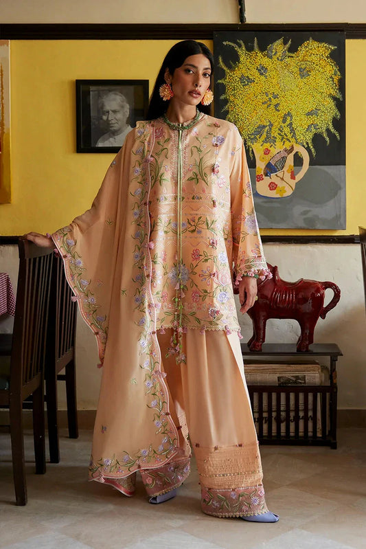 Zaha - Wild Flower Festive Lawn - APRICOT MALLOW BLOOM (ZF26-09) - Unstitched