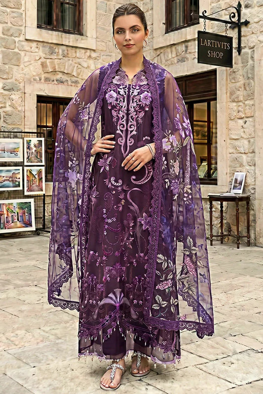 Picture of Asifa & Nabeel - Summer Lawn Soiree - Plum Royale (SL26-10) - Unstitched - Available at Raja Sahib