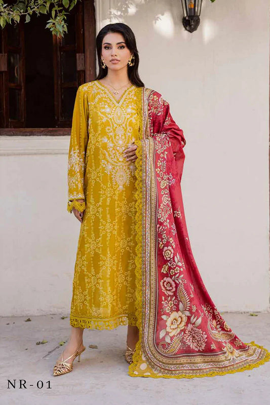 Nureh - Rania Printed Lawn Collection - NR-01 - Unstitched