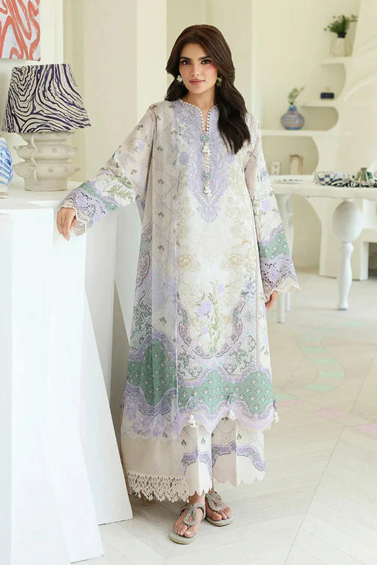 Roheenaz - Petals In Prints - 08-White Camellia - Unstitched