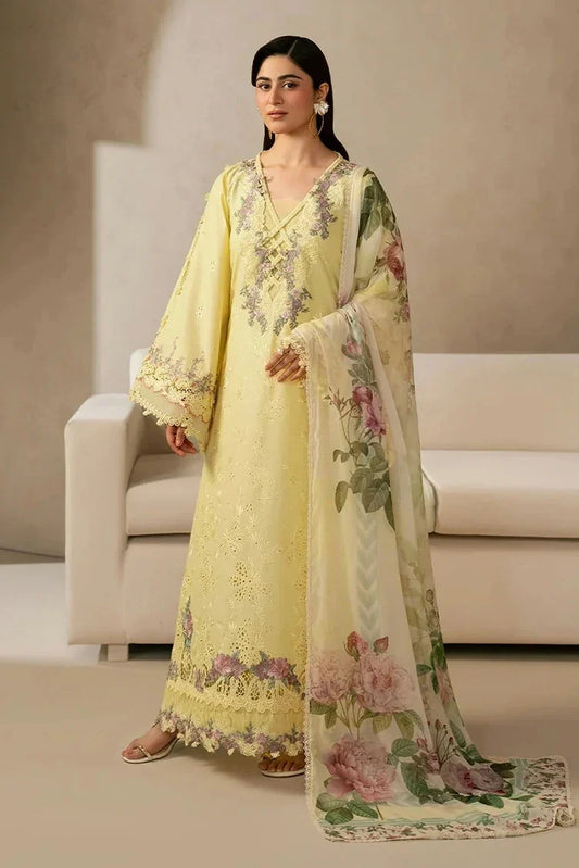 Elaf - E Craft Chikankari With Chiffon Dupatta - EHC-3A SUNSTONE - Unstitched