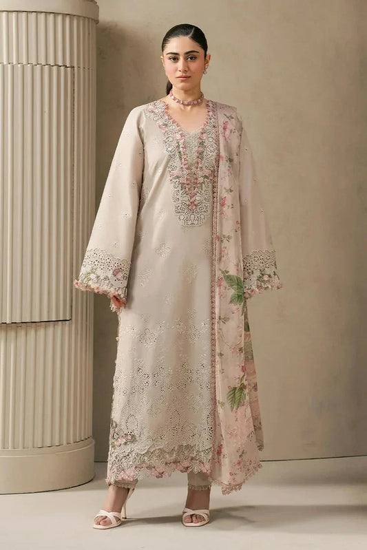 Elaf - E Craft Chikankari With Chiffon Dupatta - EHC-6B CLAY - Unstitched