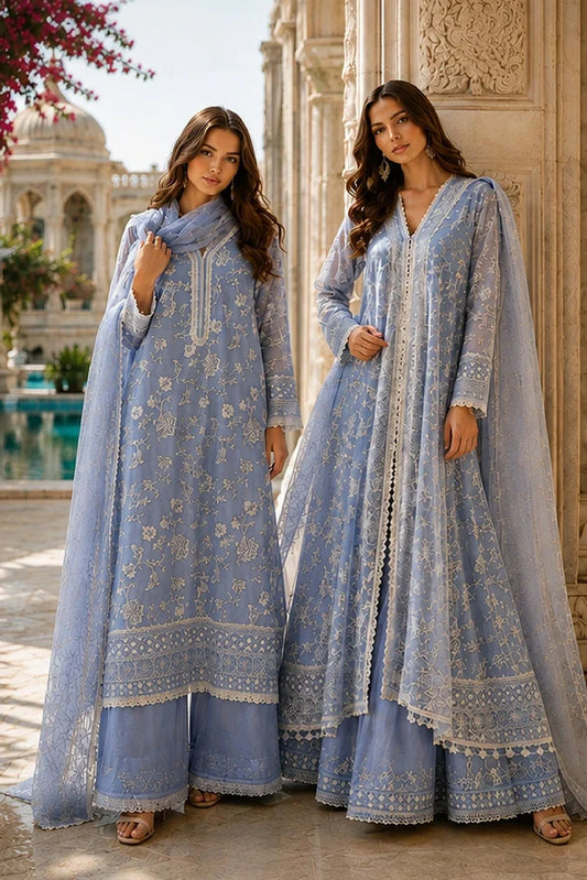 Noor by Saadia Asad - Nooriyah Luxury Embroidered Chiffon - Design 03 - Unstitched