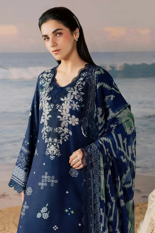 Nureh - Daily Delights Embroidered And Printed Viscose Slub Collection Vol 3 - DD-42 - Unstitched
