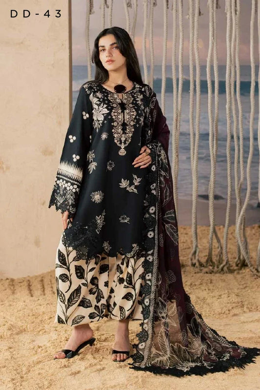Nureh - Daily Delights Embroidered And Printed Viscose Slub Collection Vol 3 - DD-43 - Unstitched